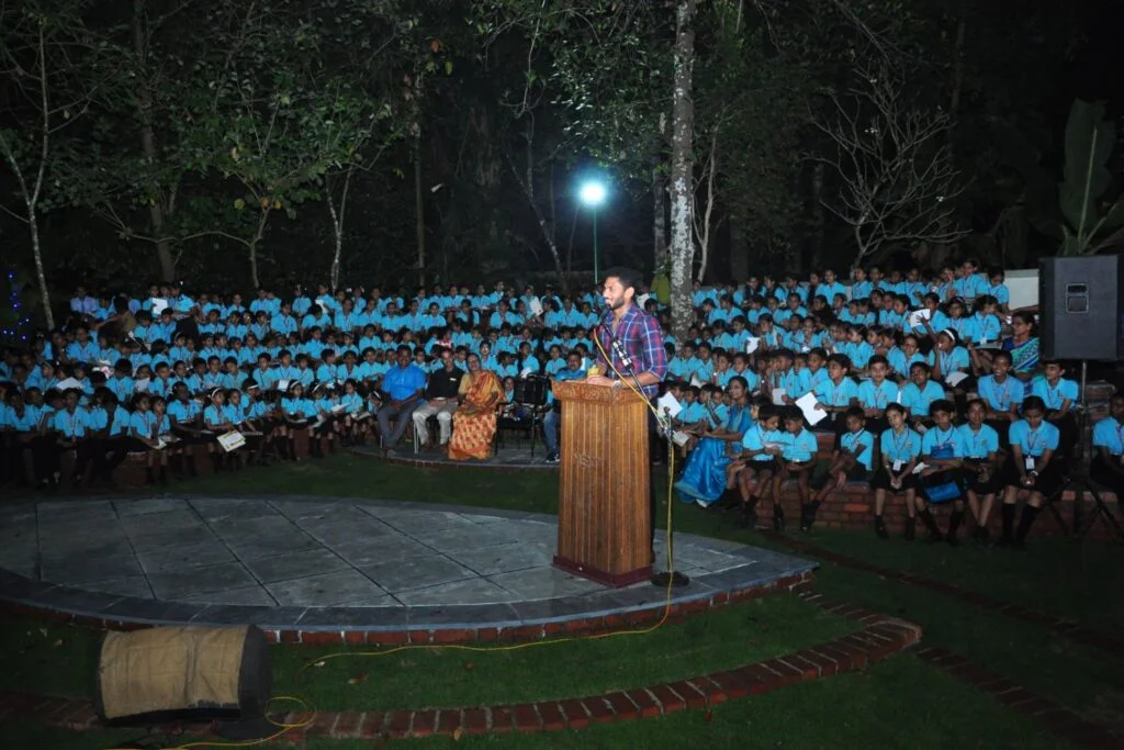 Pragati Academy receiving ISRO Space Tutor recognition at Raj Bhavan
